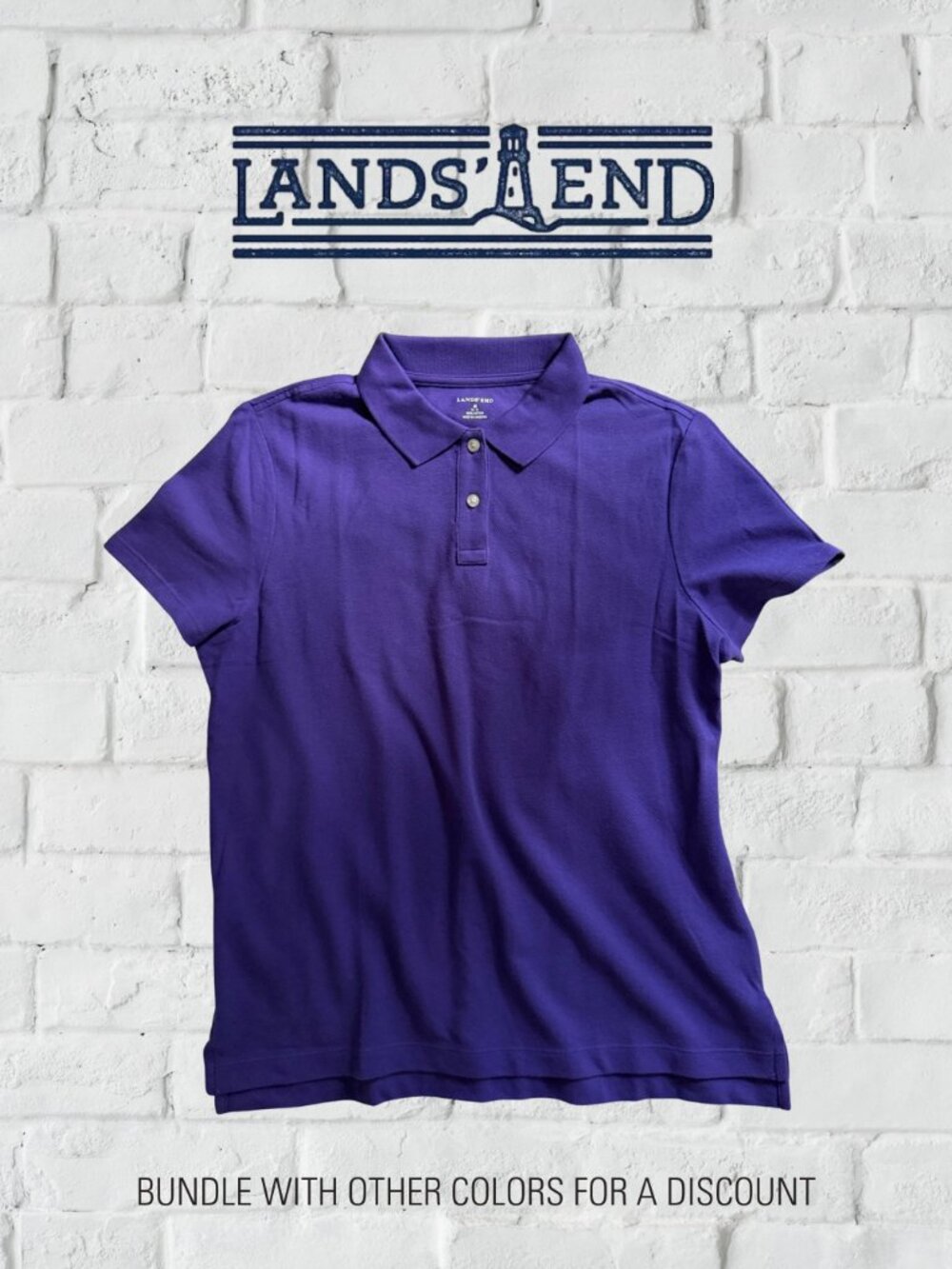 Lands' End | Women's Pima Cotton Polo | Purple Size Medium (Like New)